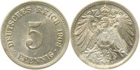 d 1.5 5 Pf 012n08F~1.5 5 Pfennig 1908F vz/stgl !!! J 012