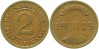 d 2 Pf 31425E~1.5b 2 Pfennig 1925E f. prfr Rückseite doppelt !! J 314