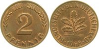  8 2 Pf   P38168G1.8 2 Pfennig  1968G Rückseite doppelt J 381 8,00 EUR Differenzbesteuert nach §25a UstG zzgl. Versand