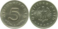 d 5 Pf PROB374g 5 Pfennig 1947D Fe Cu/Ni plattiert Sch3742M-