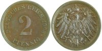 d 2 Pf 01108F~1.1a 2 Pfennig 1908F bfr/stgl !! Erstabschlag (EA)! ! J 011