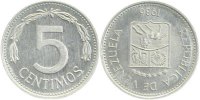 d 1 5 Centimos WELTM.-Venezuala- 1986 Probe/Pattern Steel/Aluminum plated !!!! ad Schön 60b