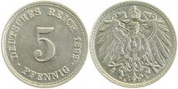 d 1.5 5 Pf 01292D~1.5 5 Pfennig 1892D vz/stgl !!! J 012