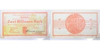 d Mark Crailsheim-10 2 Billionen   Crailsheim 1923 Notgeld leicht gebraucht selten Notgeld