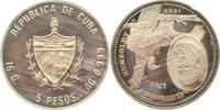 d 2 5 Pesos WELTM.-Cuba- 1989 PP Proof Super Humboldt mit Zertifikat KM 321