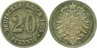 d 00576A~1.5-PAT 20Pfennig 1876A vz/st schöne Patina !! J 005