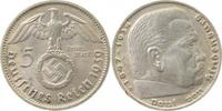 d 5 RM 36739D~2.0b 5 Reichsmark 1939D vz min. Rf. J 367