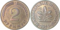 d 0.0 2 Pf 38159F~0.0 2 Pfennig 1959F PP .75 Exemplare J 381