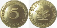  0.0 5 Pf   37749D~0.0 5 Pfennig  1949D BDL PP.....250 Exemplare  J 377 130,00 EUR Differenzbesteuert nach §25a UstG zzgl. Versand