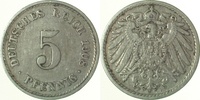  2.5 5 Pf   012n08F~2.5 5 Pfennig  1908F ss/vz J 012 3,10 EUR Differenzbesteuert nach §25a UstG zzgl. Versand
