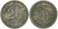 d 00576G~1.5 20Pfennig 1876G vz/stgl !! J 005