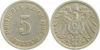 d 5 Pf 012n02G~3.0b 5 Pfennig  1902G ss linke Mzz. deutlich doppelt!! J 012