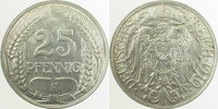     01810F~2.0 25 Pfennig  1910F vz J 018 25,00 EUR Differenzbesteuert nach §25a UstG zzgl. Versand