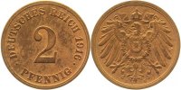 d 2 Pf 01116E~1.5b 2 Pfennig 1916E vz/st !! gereinigt J 011