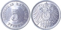 d 1.5 5 Pf 012n15F~1.5 5 Pfennig  1915F f.prfr/Licht.Präg. J 012