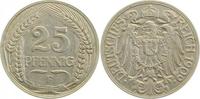     01809F~2.5 25 Pfennig  1909F ss/vz J 018 10,00 EUR Differenzbesteuert nach §25a UstG zzgl. Versand