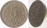  5 Pf   29718E~2.0b 5 Pfennig  18E 50% rücks. geriffelt J 297 35,00 EUR Differenzbesteuert nach §25a UstG zzgl. Versand