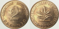  1.1 2 Pf   38159D~1.1 2 Pfennig  1959D bfr/stgl J 381 10,00 EUR Differenzbesteuert nach §25a UstG zzgl. Versand