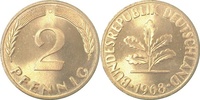  0.9 2 Pf   38168G~0.9 2 Pfennig  1968G Cu stgl.fein !! J 381 8,00 EUR Differenzbesteuert nach §25a UstG zzgl. Versand