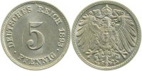 d 1.5 5 Pf 01293F~1.5 5 Pfennig 1893F vz/st !!! J 012