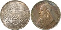 d  153b08D~1.3-PAT-GG 5 Mark  Georg II.Sachsen-Mein. 1908D prfr/stgl/f.stgl schöne Patina !!! J 153b