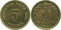 d 5 Pf 01294G~1.1-GG 5 Pfennig  1894G prfr/stgl !!! selten i.d. Erhaltung J 012