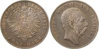 d  12275E~2.8-GG-PAT 5 Mark  Sachsen Albert 1875E ss+ Patina J 122