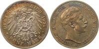 d  10406A~1.3a-GG-PAT 5 Mark   Wilhelm II 1906A f.prfr/f.stgl EA leichte goldene Patina J 104