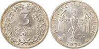 d 3 RM 34932G~1.1-GG 3 Reichsmark  1932G prfr/stgl TOP !!! J 349