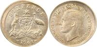 d  WELTM.-Aust-1943-GG Six Pence 1943 Australia dez.,very rare, sehr selten, vz/unc null