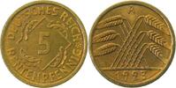 d 5 Pf 30823A~1.1a 5 Pfennig  1923A prfr/st, EA, deutl. Abzieghspuren, gold. Patina, TOP J 308