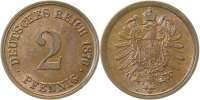d 2 Pf 00276A~1.1b 2 Pfennig 1876A prfr/stg zaponiert J 002
