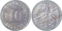 d 00476C~2.5b 10 Pfennig 1876C ss/vz leicht ausgetretenes Cu J 004