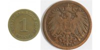 d 1 Pf 010n07J~3.2-P 1 Pfennig 1907J ss- beide Mzz. deutl. doppelt !! J 010