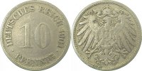d 013n01G~3.0vv 10 Pfennig 1901G ss rechte Mz.stark doppelt!! J 013