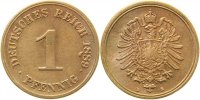 d 1 Pf 00189D~2.5a 1 Pfennig 1889D Punkte u.Jsz. ss/v J 001