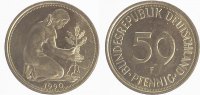 d P38490F2.5 50 Pfennig 90F Frau m. dicker Daumen J 384
