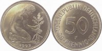 d P38492F1.2 50 Pfennig 92F stark dopp.Jahreszah J 384