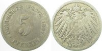 d 5 Pf 01297G~2.8v 5 Pfennig 1897G ss+G Mzz:doppelt J 012