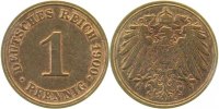d 1 Pf 010n00J~2.5b 1 Pfennig 1900J ss/vz Wertzahl 1 leicht doppelt J 010
