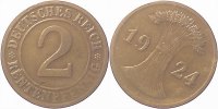 d 5 2 Pf S30724J2.5 2 Pfennig  1924J S40 ss-vz J 307