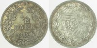 d S01614A2.0 1/2 Reichsmark 1914A S50 vz J 016