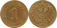 d 1 Pf 010n05E~2.0b 1 Pfennig 1905E vz l. gereinigt J 010