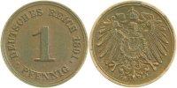 d 2.0 1 Pf 01091F~2.0 1 Pfennig 1891F vz !!! J 010