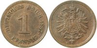 d 1 Pf 00187E~2.5b 1 Pfennig 1887E ss/vz rauhe Oberfläche J 001