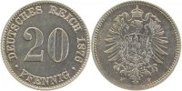 d 00576F~1.5b 20Pfennig 1876F vz/stgl gereinigt J 005