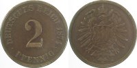 d 2.5 2 Pf 00274F~2.5 2 Pfennig 1874F ss/vz J 002