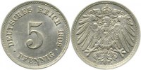 d 1.5 5 Pf 012n09E~1.5 5 Pfennig 1909E vz/st J 012