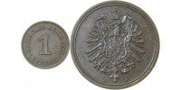 d 1 Pf 00188A~1.5P 1 Pfennig 1888A f.prfr 2xdopp. Mzz. J 001