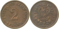 d 2 Pf 00276J~2.5b 2 Pfennig 1876J ss/vz kl. Rf. J 002